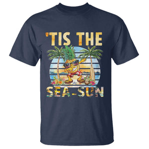 Tis The Sea Sun T Shirt Dabbing Pineapple Summer Vacation Gift TS12 Navy Print Your Wear