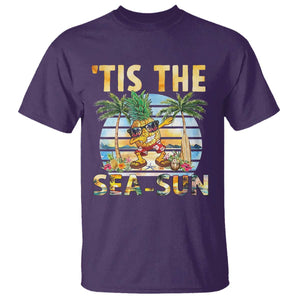Tis The Sea Sun T Shirt Dabbing Pineapple Summer Vacation Gift TS12 Purple Print Your Wear