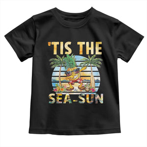 Tis The Sea Sun Toddler T Shirt Dabbing Pineapple Summer Vacation Gift TS12 Black Print Your Wear