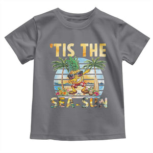 Tis The Sea Sun Toddler T Shirt Dabbing Pineapple Summer Vacation Gift TS12 Charcoal Print Your Wear