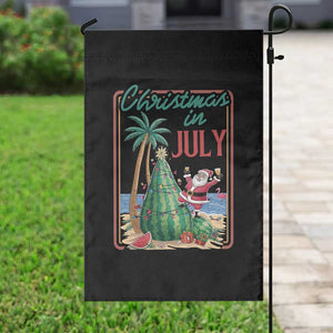 Christmas In July Garden Flag Funny Santa Watermelon Xmas Tree