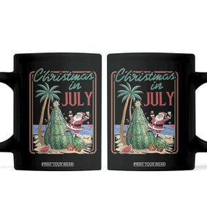 Christmas In July Coffee Mug Funny Santa Watermelon Xmas Tree