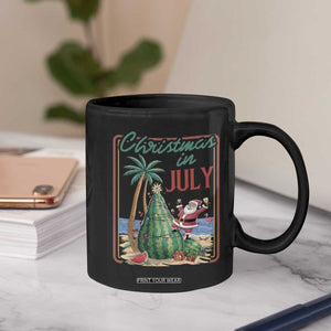Christmas In July Coffee Mug Funny Santa Watermelon Xmas Tree