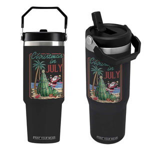 Christmas In July Flip Straw Tumbler Funny Santa Watermelon Xmas Tree