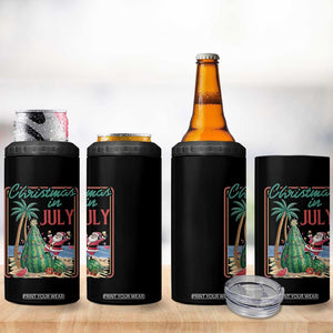 Christmas In July 4 in 1 Can Cooler Tumbler Funny Santa Watermelon Xmas Tree