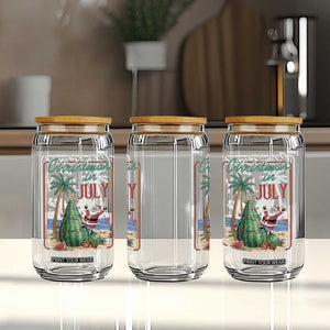 Christmas In July Glass Can Funny Santa Watermelon Xmas Tree