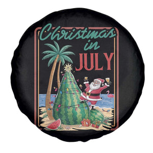 Christmas In July Spare Tire Cover Funny Santa Watermelon Xmas Tree