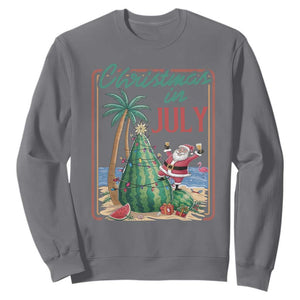 Christmas In July Sweatshirt Funny Santa Watermelon Xmas Tree
