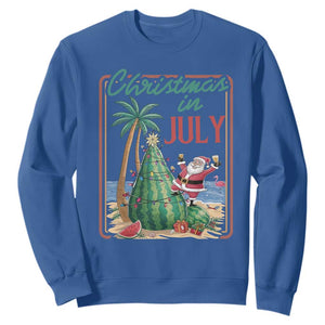 Christmas In July Sweatshirt Funny Santa Watermelon Xmas Tree