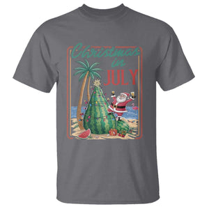 Christmas In July T Shirt Funny Santa Watermelon Xmas Tree