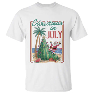 Christmas In July T Shirt Funny Santa Watermelon Xmas Tree