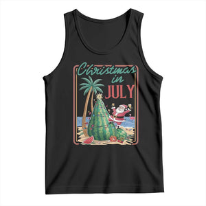 Christmas In July Tank Top Funny Santa Watermelon Xmas Tree
