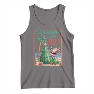 Christmas In July Tank Top Funny Santa Watermelon Xmas Tree