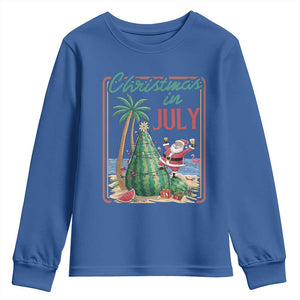 Christmas In July Youth Sweatshirt Funny Santa Watermelon Xmas Tree