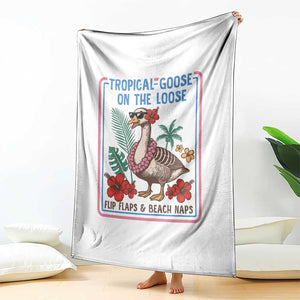 Funny Hawaiian Beach Vacation Graphic Throw Blanket Tropical Goose On The Loose TS12 Print Your Wear
