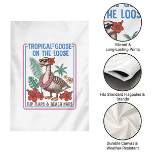 Funny Hawaiian Beach Vacation Graphic Garden Flag Tropical Goose On The Loose TS12 Print Your Wear