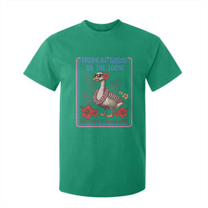 Funny Hawaiian Beach Vacation Graphic T Shirt For Kid Tropical Goose On The Loose TS12 Irish Green Print Your Wear