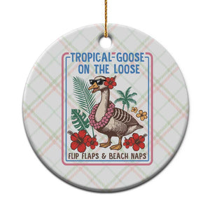Funny Hawaiian Beach Vacation Graphic Ceramic Ornament Tropical Goose On The Loose TS12 1pc Christmas Plaid Print Your Wear
