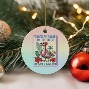Funny Hawaiian Beach Vacation Graphic Ceramic Ornament Tropical Goose On The Loose TS12 1pc Pastel Print Your Wear