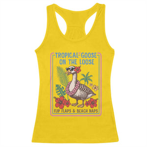 Funny Hawaiian Beach Vacation Graphic Racerback Tank Top Tropical Goose On The Loose TS12 Daisy Print Your Wear