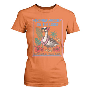 Funny Hawaiian Beach Vacation Graphic T Shirt For Women Tropical Goose On The Loose TS12 Orange Print Your Wear