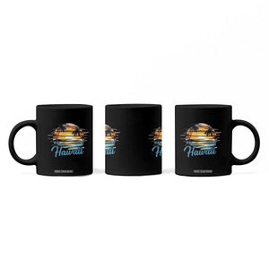 Retro Sunset Palm Tree Hawaii Coffee Mug Tropical Vacation Graphic