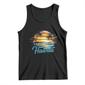 Retro Sunset Palm Tree Hawaii Tank Top Tropical Vacation Graphic TS12 Black Print Your Wear