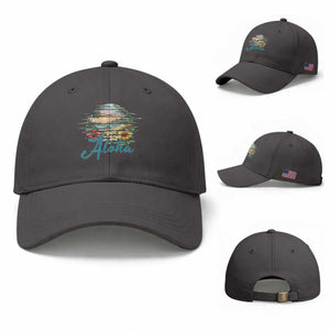 Vintage Hawaii Hibiscus Floral Baseball Cap Tropical Beach Vacation Graphic TS12 Baseball Cap Universal Fit Dark Gray Print Your Wear