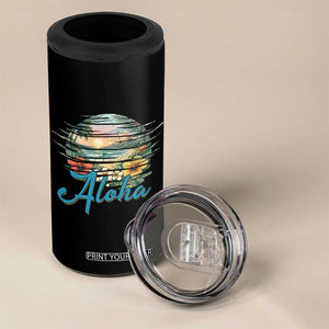 Vintage Hawaii Hibiscus Floral 4 in 1 Can Cooler Tumbler Tropical Beach Vacation Graphic TS12 Print Your Wear