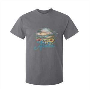 Vintage Hawaii Hibiscus Floral T Shirt For Kid Tropical Beach Vacation Graphic TS12 Charcoal Print Your Wear