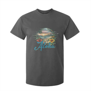 Vintage Hawaii Hibiscus Floral T Shirt For Kid Tropical Beach Vacation Graphic TS12 Dark Heather Print Your Wear