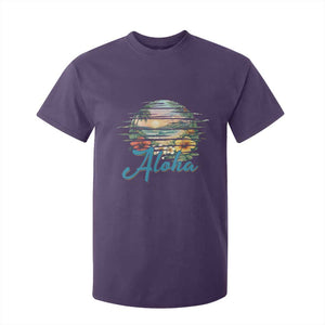 Vintage Hawaii Hibiscus Floral T Shirt For Kid Tropical Beach Vacation Graphic TS12 Purple Print Your Wear