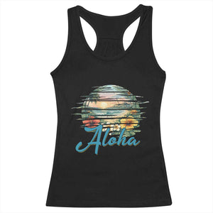 Vintage Hawaii Hibiscus Floral Racerback Tank Top Tropical Beach Vacation Graphic TS12 Black Print Your Wear