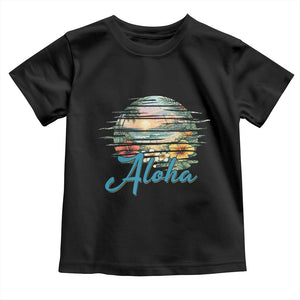 Vintage Hawaii Hibiscus Floral Toddler T Shirt Tropical Beach Vacation Graphic TS12 Black Print Your Wear