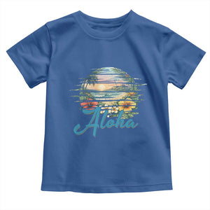 Vintage Hawaii Hibiscus Floral Toddler T Shirt Tropical Beach Vacation Graphic TS12 Royal Blue Print Your Wear