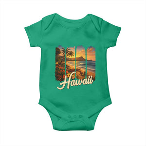 Vintage Hawaii Beach Travel Baby Onesie Sunset Ocean Landscape TS12 Irish Green Print Your Wear