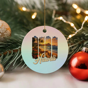 Vintage Hawaii Beach Travel Ceramic Ornament Sunset Ocean Landscape TS12 1pc Pastel Print Your Wear