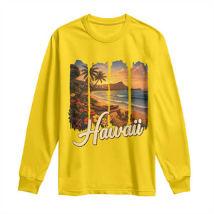 Vintage Hawaii Beach Travel Long Sleeve Shirt Sunset Ocean Landscape TS12 Daisy Print Your Wear