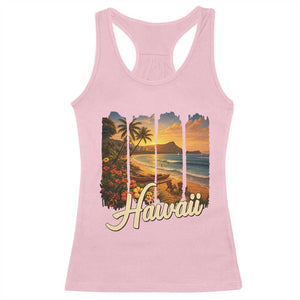 Vintage Hawaii Beach Travel Racerback Tank Top Sunset Ocean Landscape TS12 Light Pink Print Your Wear