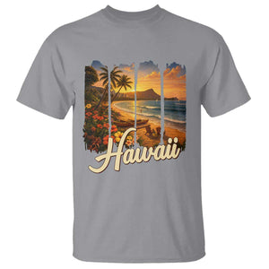 Vintage Hawaii Beach Travel T Shirt Sunset Ocean Landscape TS12 Sport Gray Print Your Wear