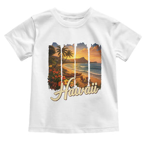 Vintage Hawaii Beach Travel Toddler T Shirt Sunset Ocean Landscape TS12 White Print Your Wear