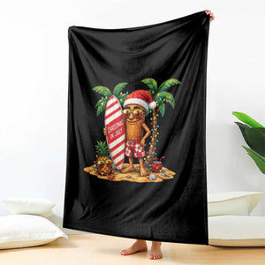 Funny Tung Tung Sahur Christmas In July Throw Blanket Beach Party Vacation TS12 Print Your Wear