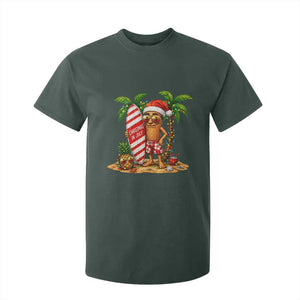 Funny Tung Tung Sahur Christmas In July T Shirt For Kid Beach Party Vacation TS12 Dark Forest Green Print Your Wear