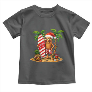 Funny Tung Tung Sahur Christmas In July Toddler T Shirt Beach Party Vacation TS12 Dark Heather Print Your Wear