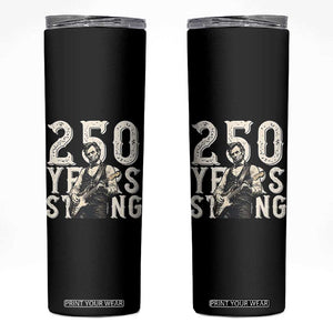Vintage Abraham Lincoln Playing Guitar Skinny Tumbler 250 Years Strong TS12 Black Print Your Wear