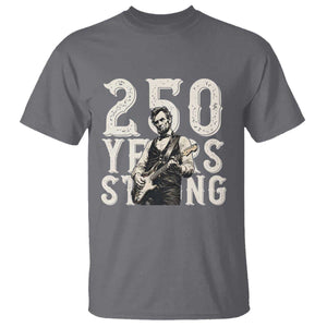 Vintage Abraham Lincoln Playing Guitar T Shirt 250 Years Strong TS12 Charcoal Print Your Wear