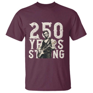 Vintage Abraham Lincoln Playing Guitar T Shirt 250 Years Strong TS12 Maroon Print Your Wear