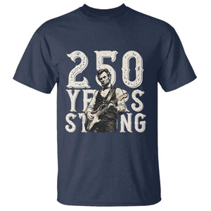 Vintage Abraham Lincoln Playing Guitar T Shirt 250 Years Strong TS12 Navy Print Your Wear