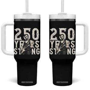 Vintage Abraham Lincoln Playing Guitar Tumbler With Handle 250 Years Strong TS12 One Size: 40 oz Black Print Your Wear
