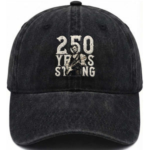 Vintage Abraham Lincoln Playing Guitar Washed Cotton Baseball Cap 250 Years Strong TS12 Print Your Wear